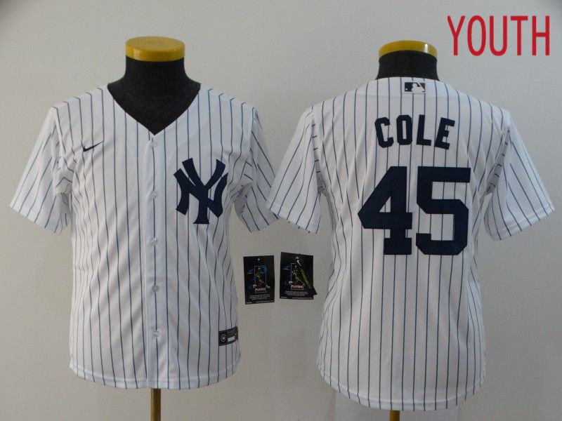 Youth New York Yankees #45 Cole White Game Nike MLB Jerseys->new york yankees->MLB Jersey